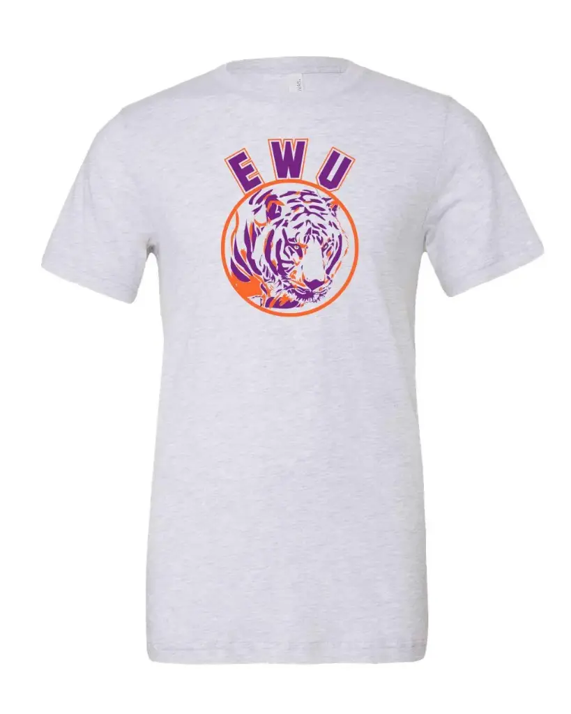 EWU Ash T-Shirt with Home Game Tiger Emblem