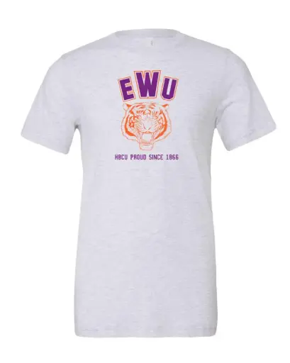 EWU Ash T-Shirt with HBCU Proud Tiger Emblem