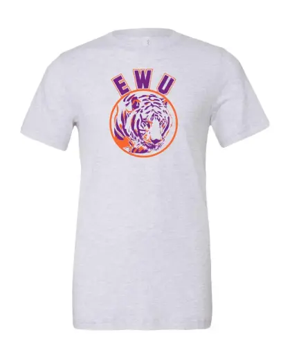 EWU Ash T-Shirt with Home Game Tiger Emblem
